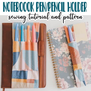 Use this free pdf pattern to sew a notebook pen holder. This notebook pen holder free pdf pattern is perfect for keeping your pens and pencils close by when you need them.