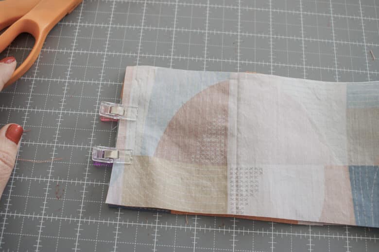 sew elastic between two layers of fabric