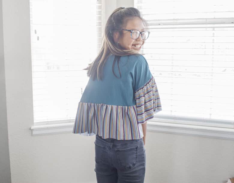 top with ruffle sleeve pattern hack