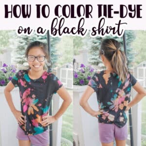 Learn how to color tie-dye on black fabric. Color tie-dye on a black shirt is possible with a few steps. DIY tutorial to put color on a black shirt with this tutorial.