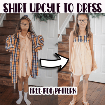 shirt upcycle to tank dress sewing tutorial and free pdf sewing pattern