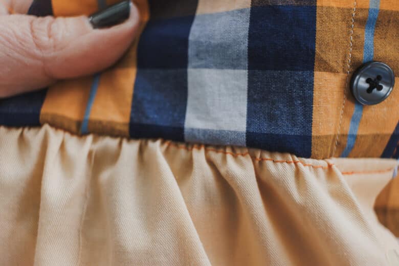 remove any gathering stitches