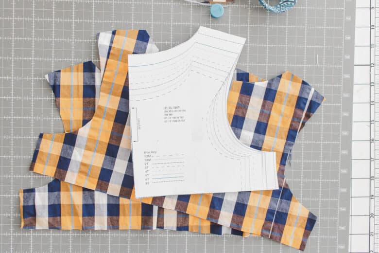 cut two back pieces on the fold