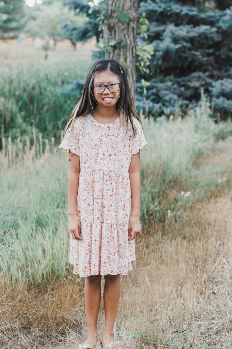 tiered skirt on t-shirt dress