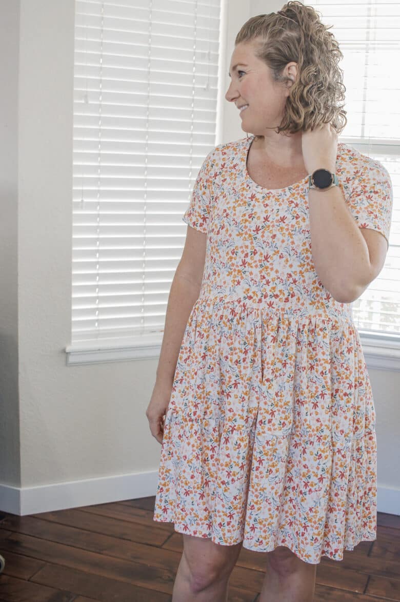 how to sew a tshirt dress with tiered skirt