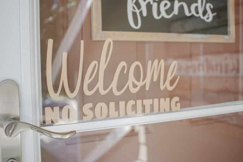 free svg file for no soliciting sign