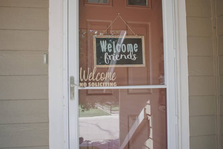 welcome - no soliciting sign
