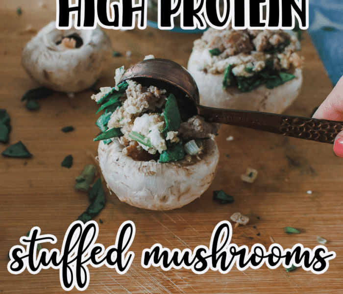 Try these high protein turkey stuffed mushrooms for an easy tasty side dish. This easy recipe is the perfect side to accompany any meal you are making.