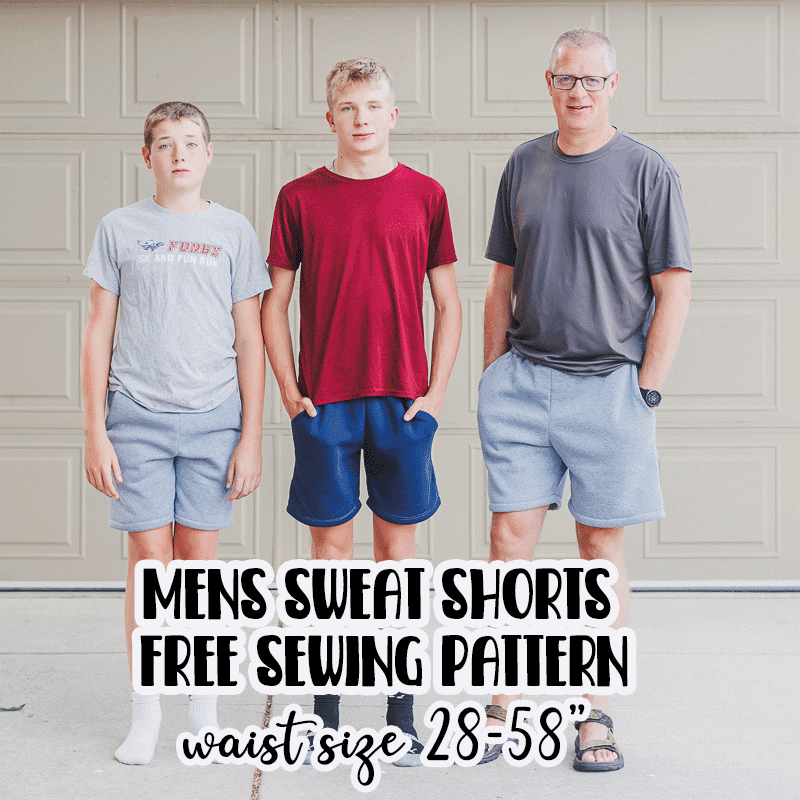 Mens knit shorts free sewing pattern Life Sew Savory