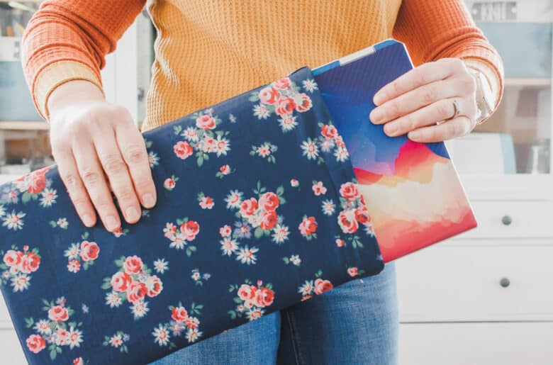 sew a laptop case with padding and velcro closure