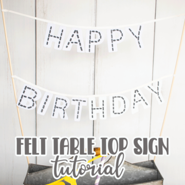 Happy Birthday bunting table display or cake topper