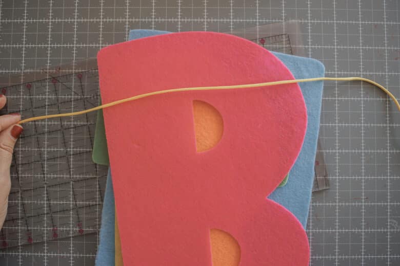 sew cord across the top
