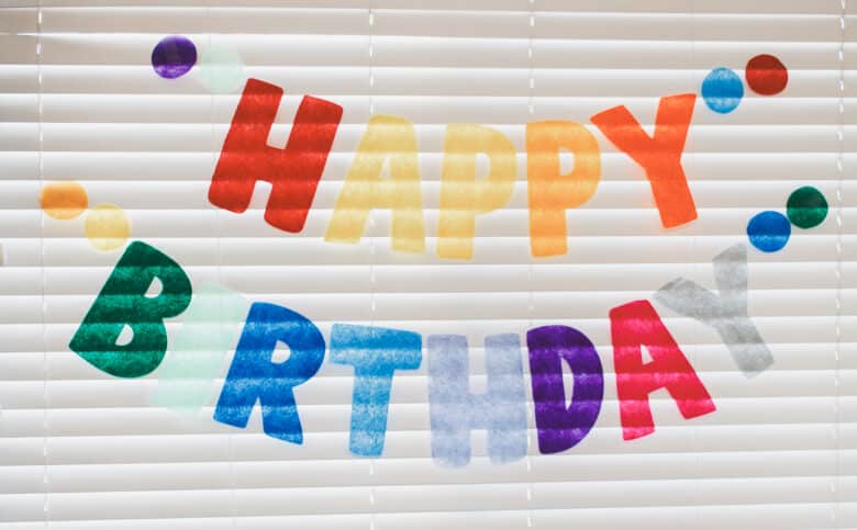 happy birthday garland with felt