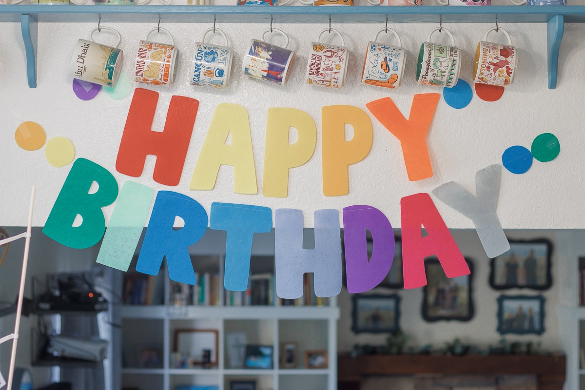 Happy Birthday felt garland with free template