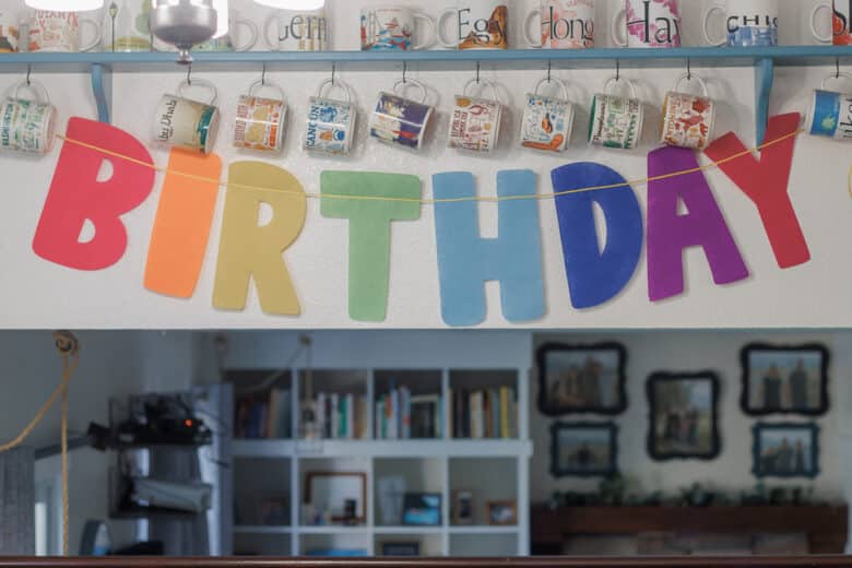 large letter felt birthday garland