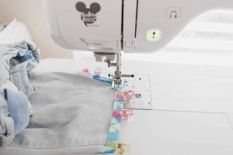sew on inner edge of bias tape