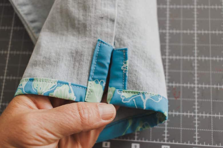 sew across top of slit tape