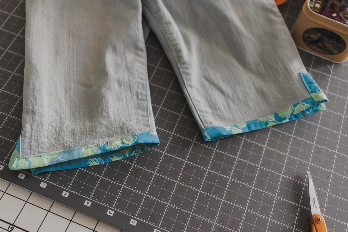 finished edge of shorts