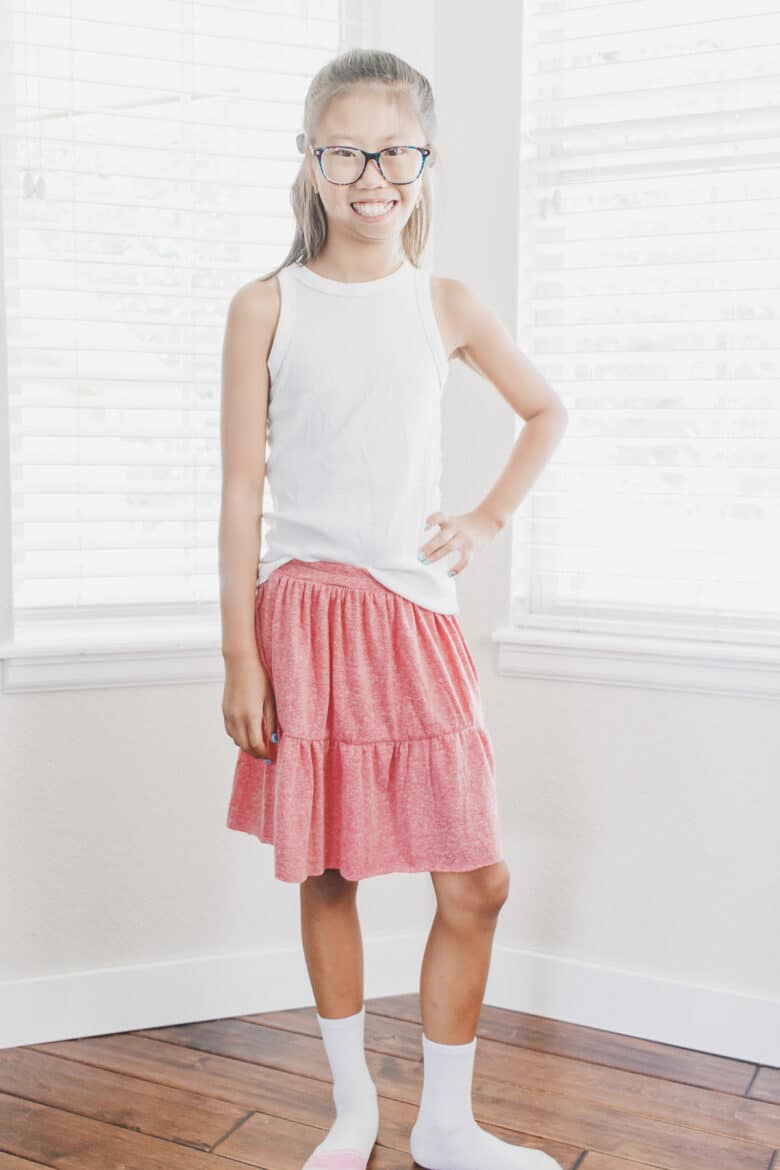 cute knit skirt with built in shorts tutorial