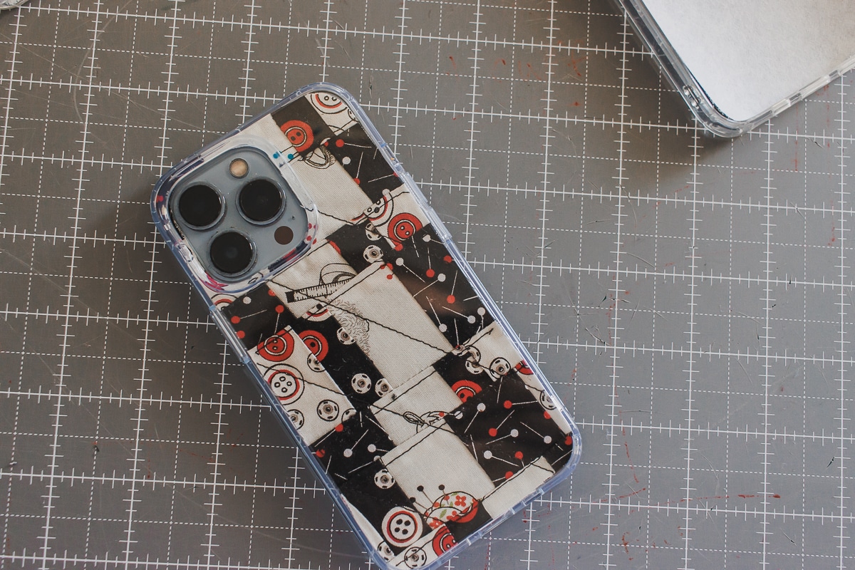 quilted fabric phone case