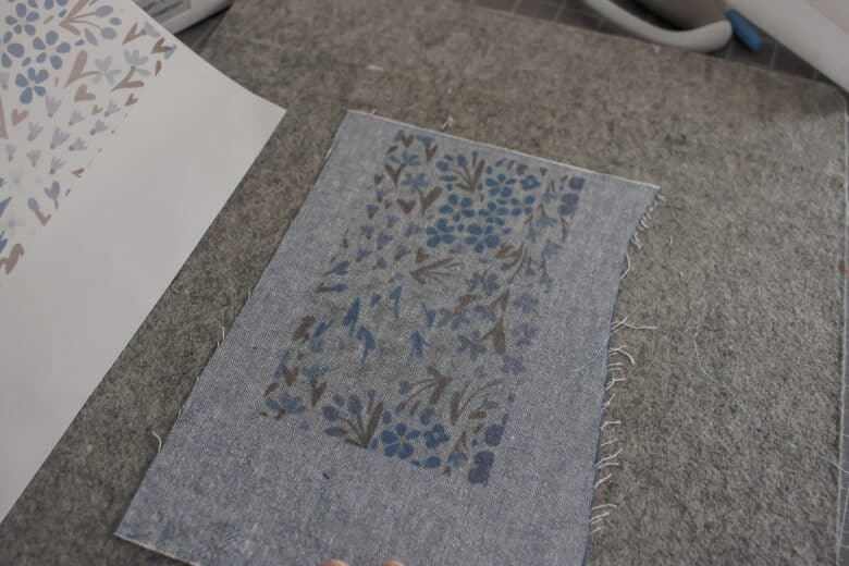 design pressed on fabric