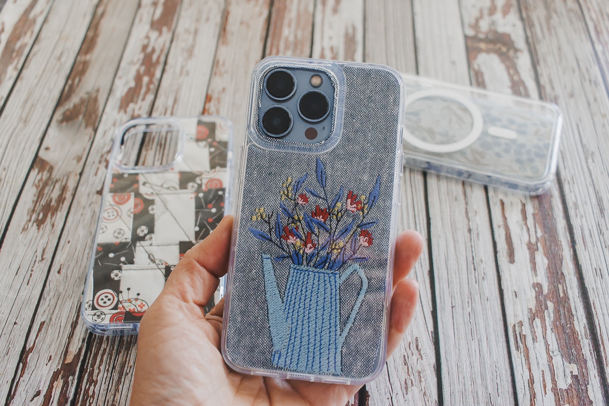 embroidered phone case insert