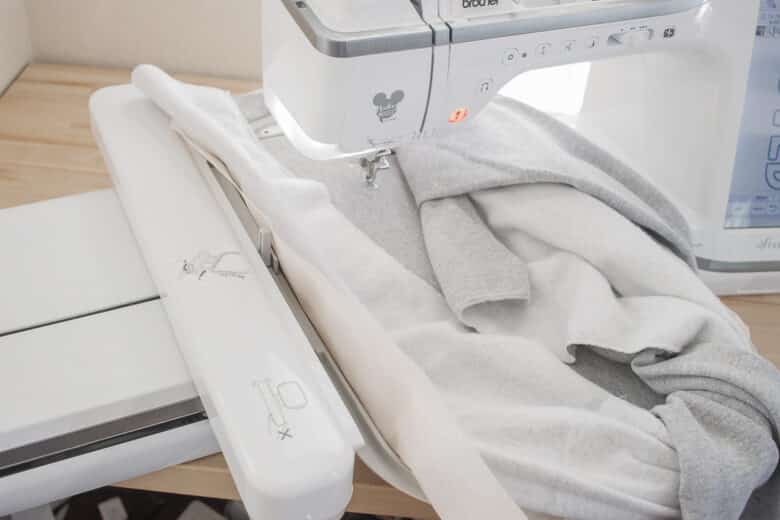 slide shirt onto machine