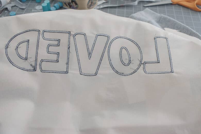 back of embroidery