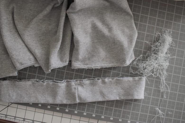 take bottom band off sweatshirt
