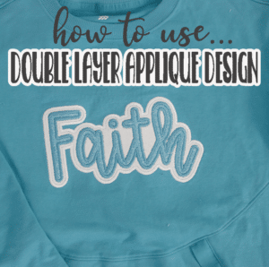 How to use a Satin Stitch Double Applique Machine Embroidery Design learn how to use a satin stitch double layer applique design to create beautiful applique shirts. Use two layers of glitter heat transfer to embroider amazing works and designs to sew custom clothing.