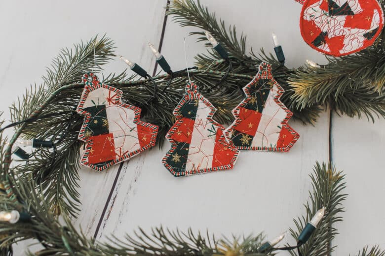 tree shaped fabric ornaments