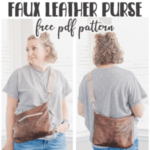 small faux leather purse printable pdf pattern