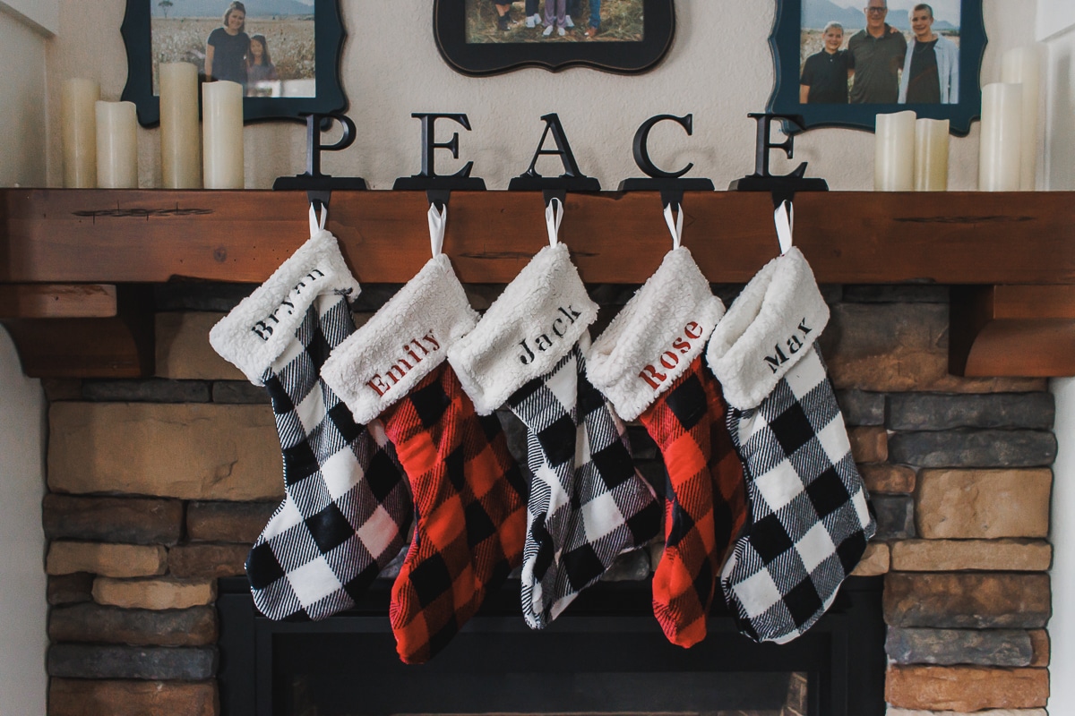 how to sew cozy blanket stockings with a free pdf pattern. personalize with embroidery