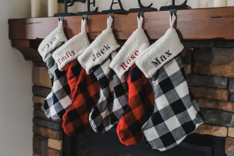 how to sew christmas stockings using a cozy blanket and a free pdf pattern