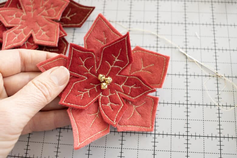 felt poinsettia template for embroidery machine