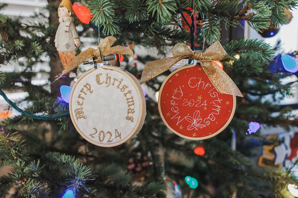 how to make mini hoop ornaments