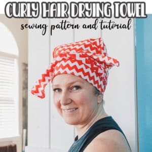 Learn how to sew a curly hair plop towel with this simple sewing tutorial. This hair plop is easy to sew and so useful if you have curly hair. Download the free pdf sewing pattern here.