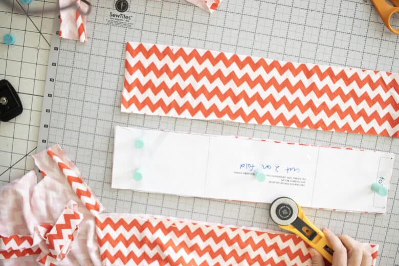 cut out fabric as directed