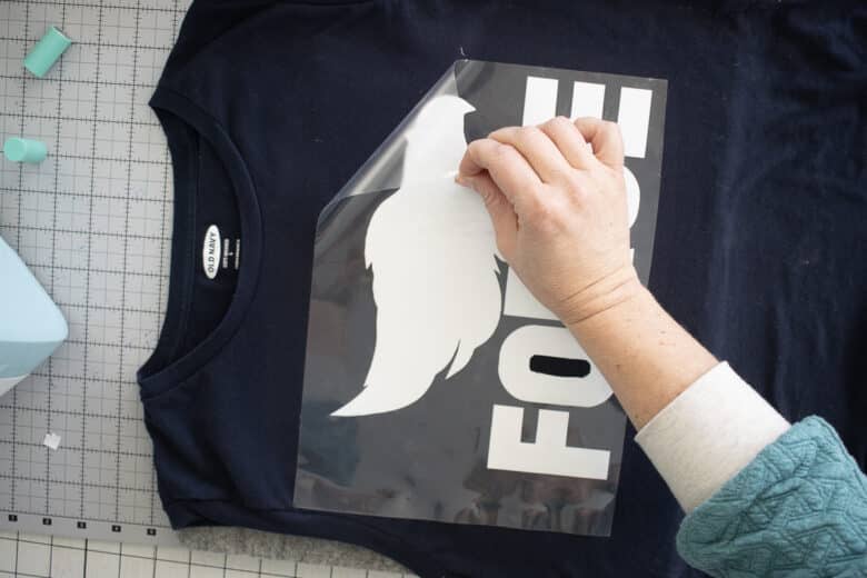 press vinyl to shirt for sublimation on dark fabric
