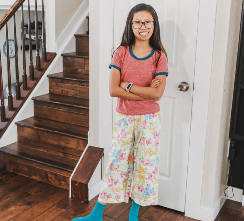 summer pajama set, with free sewing patterns