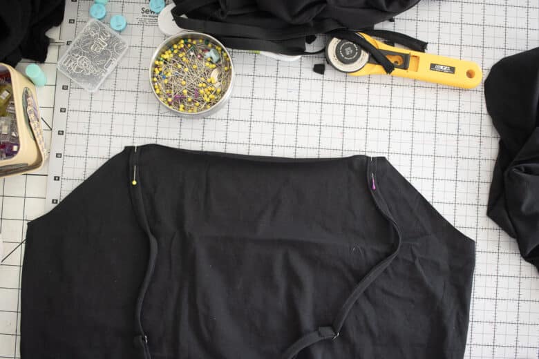 attach straps to top corners