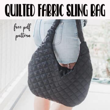 quilted fabric sling bag free sewing pattern. With puffy fabric