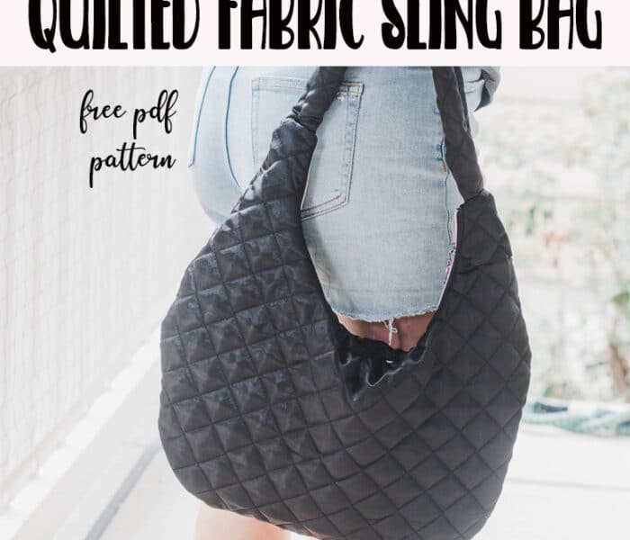 quilted fabric sling bag free sewing pattern. With puffy fabric