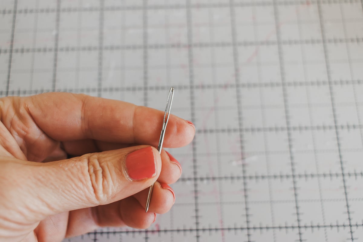 large eye darning needle for finishing serger threads