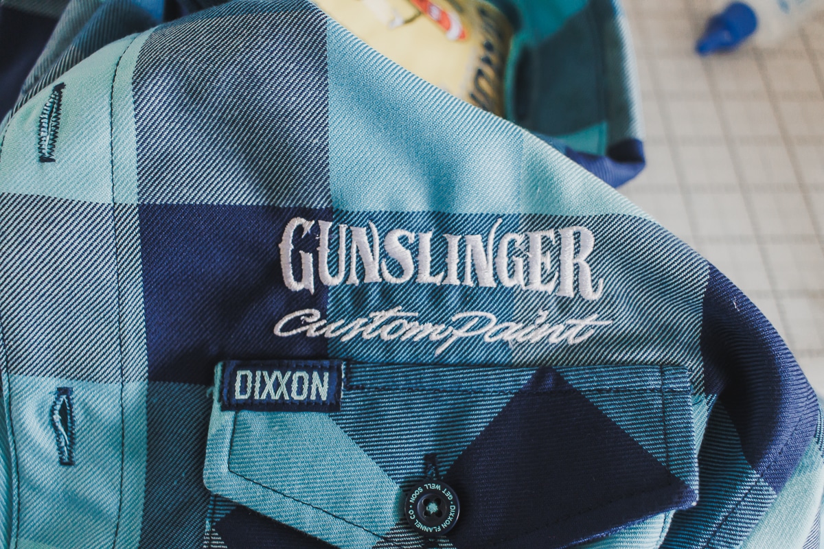 how to embroider a logo above a pocket
