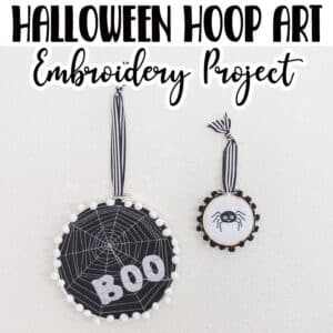 DIY Halloween hoop art - with free embroidery Halloween hoop art embroidery project