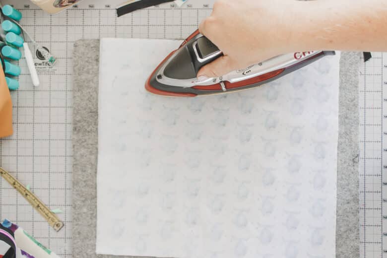 fuse interfacing or foam to back of fabric
