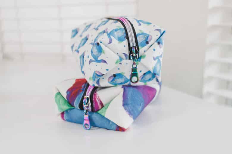 boxy end zip pouch sewing tutorial