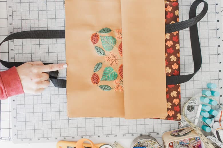 top-stitch all the way around the tote