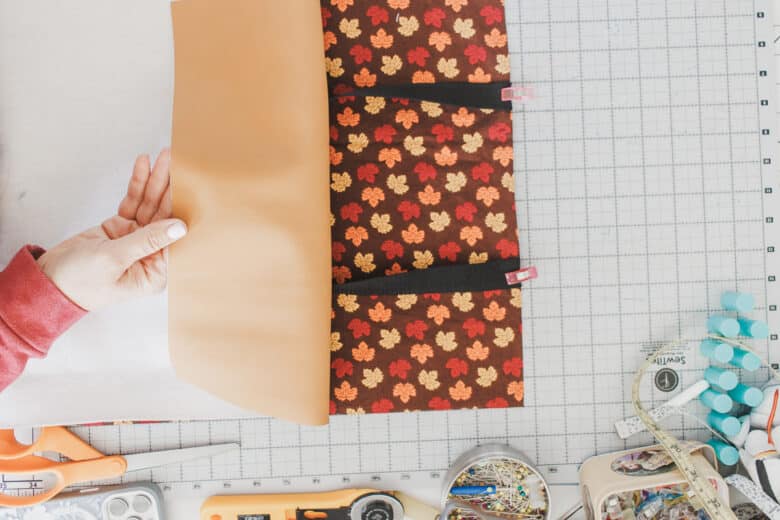 place fabric right sides together